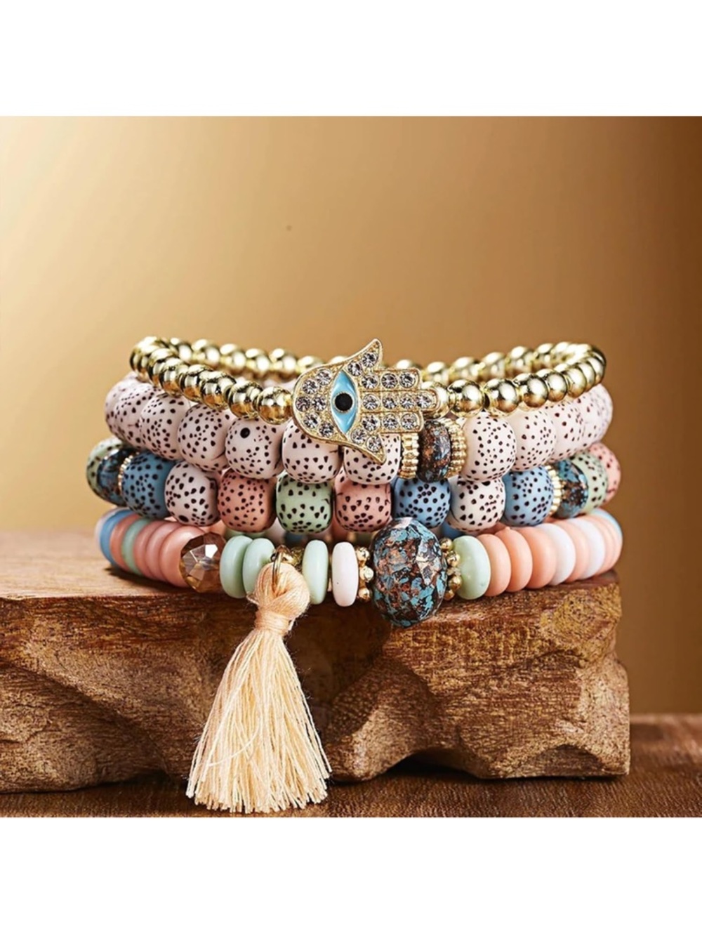 Hamsa bracelet set. 4 bracelets